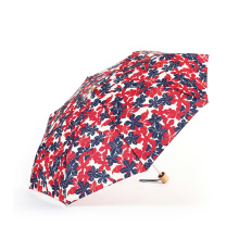 Diseño de impresión personalizado propio promocional Damas portátiles paraguas colorido de 3 veces para lluvia